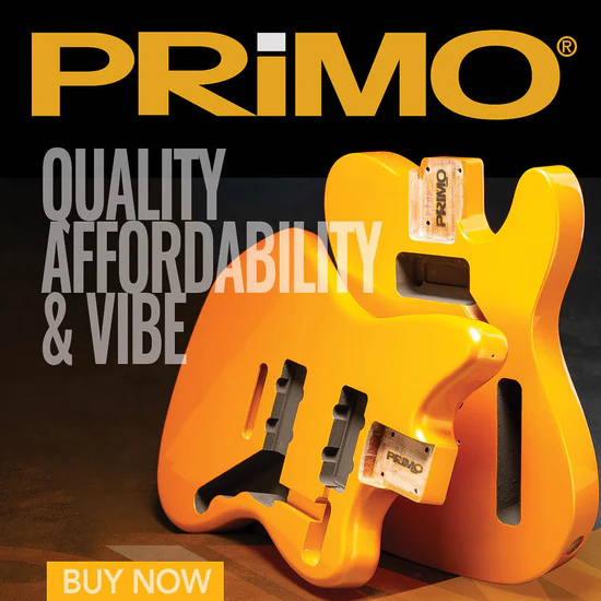 Primo branded orange guitar bodies